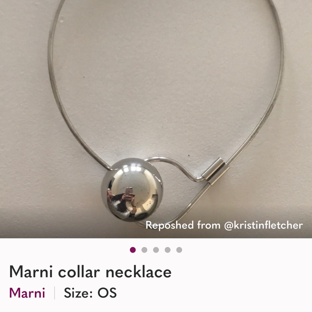 Marni Metallic Silver Collar Necklace